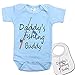 Daddy's Fishing Buddy -Cute Boutique Baby Bodysuit Onesie & Matching bib. Blue 3-6 Months