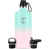 IRON °FLASK Camping & Hiking Hydration Flask with Spout, BPA-Free Insulated Stainless Steel Sports Water Bottle - 64 oz Bubble Gum