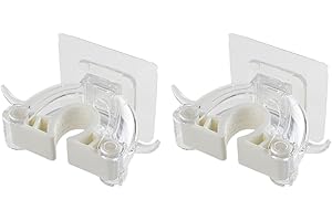 WATIIFUFU 2 Pcs Plastic Punch-Free Mop Holder Wall Mounted Single-Buckle Mop Hook Seamless Broom Hanger Clip