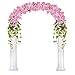 Artiflr 2 Pack Artificial Silk Plants Cherry Blossom Hanging Vine Spray Arrangements Faux Garland Fake Wreath Home Garden Wedding Decor (Pink)