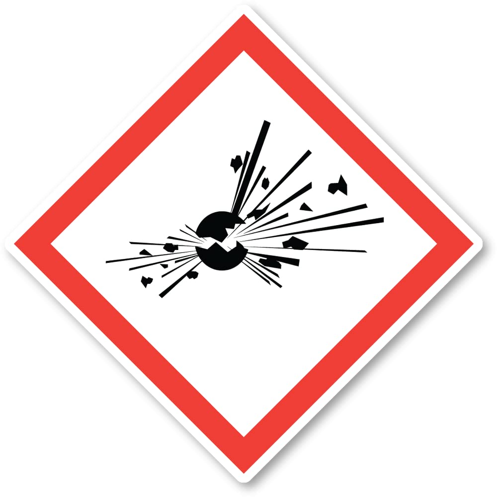 Explosion Hazard Danger Symbol UN/GHS Hazard Pictogram Sticker 20cm x 1