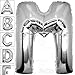 AFTERLOON® 40 Inch Giant Jumbo Helium Foil Mylar Alphabet Balloons for Graduation Anniversary Celebration Bridal Shower Wedding Birthday Party Decorations, Premium Quality, Glossy Silver Letter M