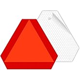 Small Slow Moving sticker Slow Vehicle Sign, 7 x 8 inches, Diamond Grade Reflective Triangle Sticker, Golf cart accessories Red (Pack of 02)