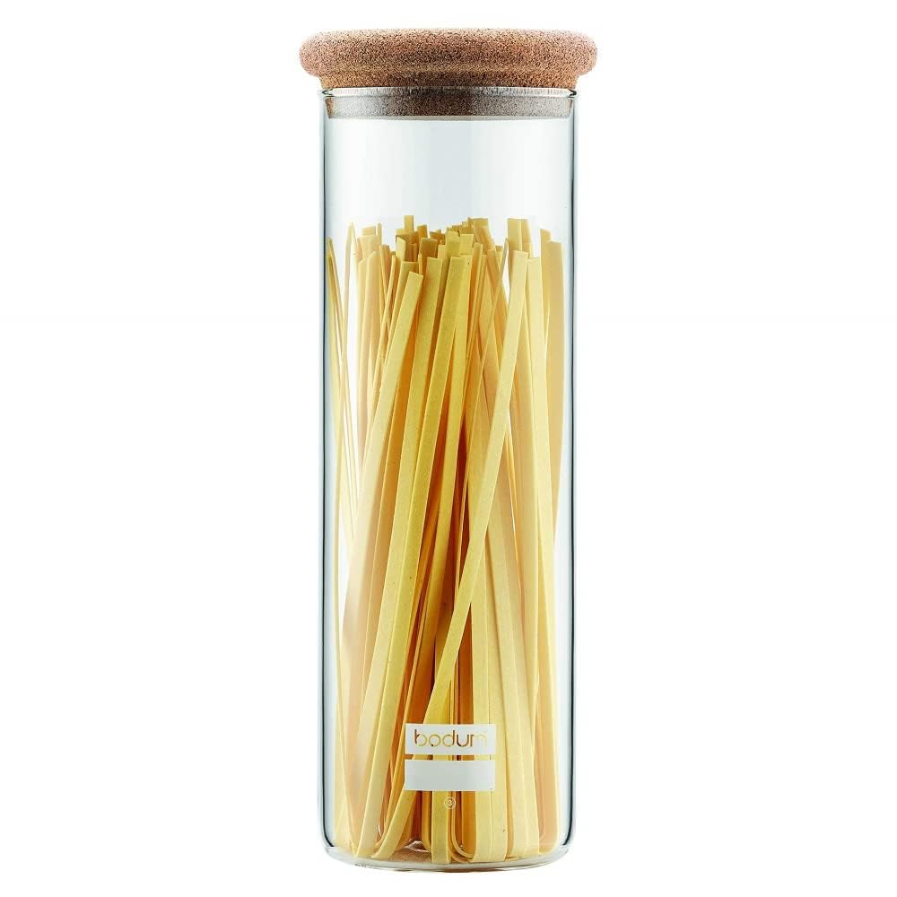 BODUM Storage Jar with Cork Lid, Glass, Transparent, 1.9 L