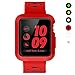 EloBeth Watch Band with Case Compatible with Apple Watch Band 42mm Series 3 2 1 with Case Bumper iWatch 42mm Band Sport Silicone (42mm Red/Black)