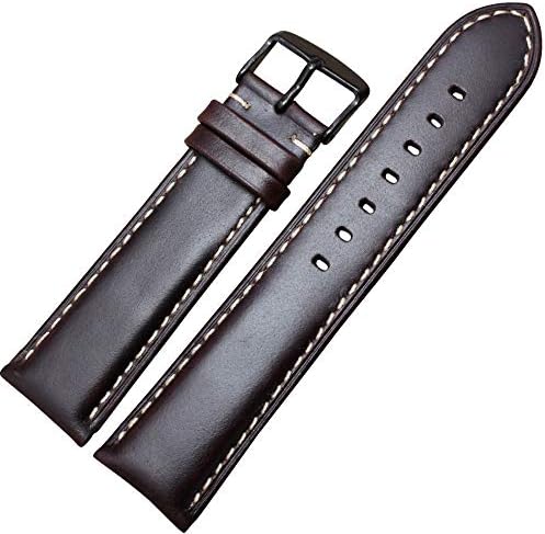 Genuine Leather Watch Henziy-Strap-Band-OIA536 Band Strap Black Dark Brown 18 19 20 21 22 24Mm Watchbands Men Women Polished Buckle Hombre
