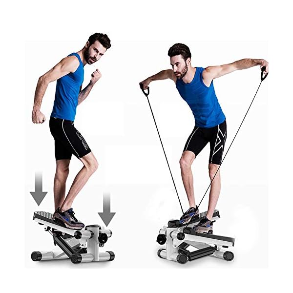 Mini-Stepper LCD Display, Up-Down-Stepper With Power Ropes, Exercise Fitness Twister Home Gym Equipment, Beginners & Advanced Users Gym Exercise Leg Thigh Toner Toning Workout Fitness