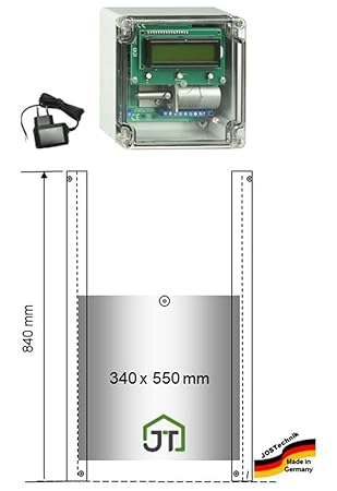 Jostechnik Portier Automatique Pour Poulailler Jt Hk Programmateur Horaire Avec Trappe Pour Oies 340 X 550 Mm