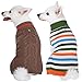 Blueberry Pet Pack of 2 Winter Coziness Cool Tone Dog Sweaters with Stripes and Classic Cable Knit Pattern, Back Length 12