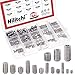 Hilitchi 295Pcs M3/4/5/6/8 304 Stainless Steel Set Screw Assortment with Internal Hex Drive and Cup Point, Metric