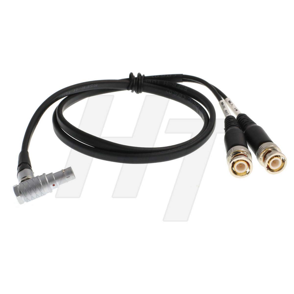 SD 688 Timecode Jamming Cable Right Angle 5 Pin 2xBNC for Sound Devices Arri Alexa Mini camera (RA 5pin to bnc IO)