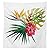 Floral Decor Tablecloth Wild Tropical Orchid Flower with Large Leaves Exotic Petals Picture Dining Room Kitchen Rectangular Table Cover Ruby Forest Green