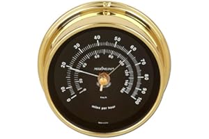 MAXIMUM WEATHER INSTRUMENTS Maximum Vigilant Wind Speed Instrument - Brass Case, Black Dial