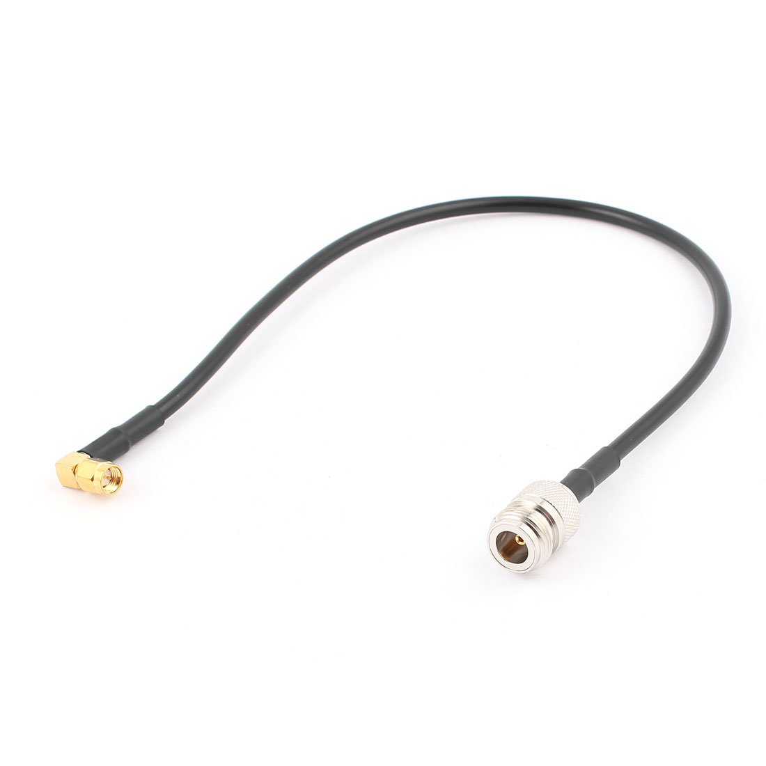 Sourcingmap a15013000ux0236 N Female to SMA Male Right Angle Adapter Connector RG58 Coaxial Cable 40cm, Black/Gold/Silver Tone