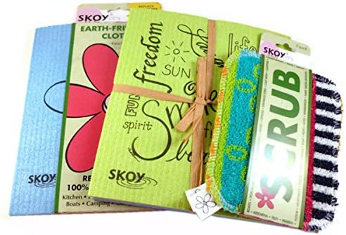 Skoy Products Bundle 3 Items Flower(4 Pk) Scrub Set (2pk),Inspirational (4pk)