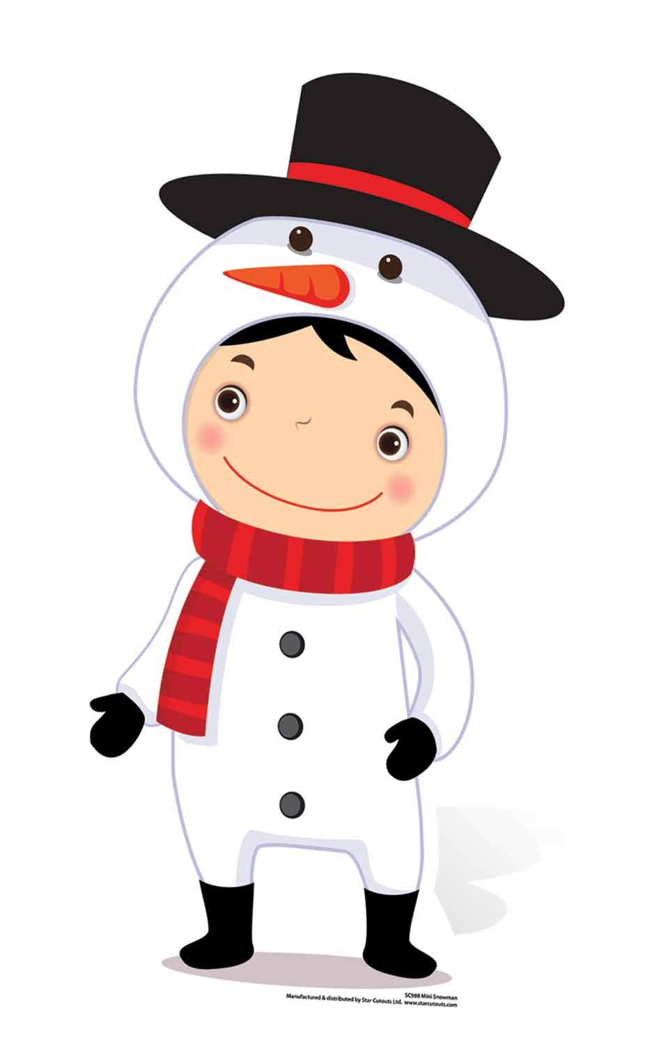 Star Cutouts Ltd SC988 Mini Snowman Cardboard Cutout/Stand Up/Standee Perfect for Children's Christmas Decorations, Parties and Events Height 88cm, Multicolour