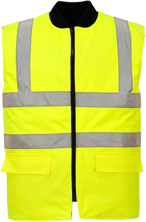 Portwest Hi-Vis Reversible Bodywarmer, Size: XS, Colour: Yellow, S469YERXS, Size X-Small