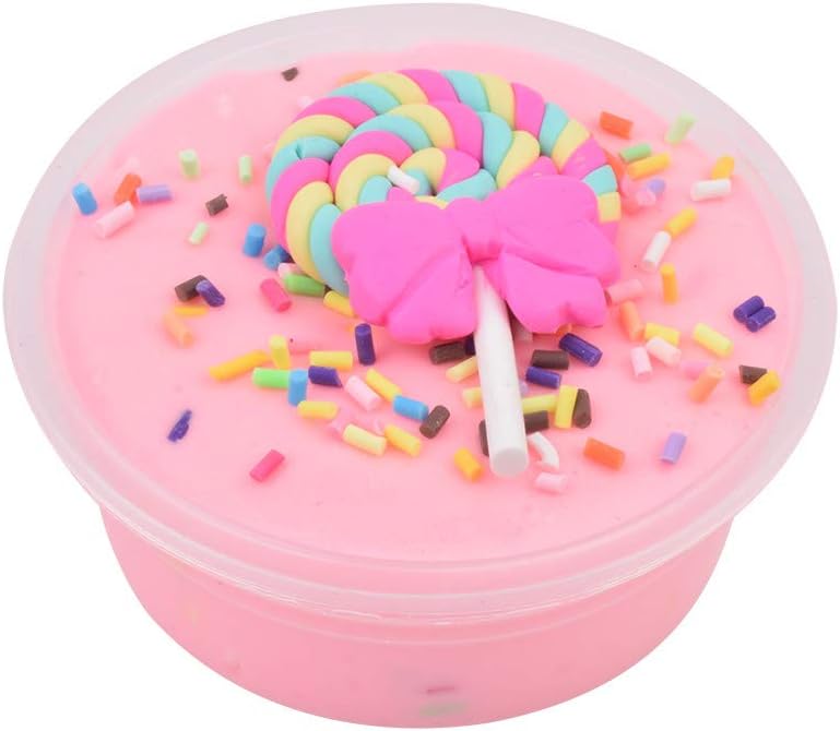 Kinlene Newest Slime 1 PC Colorful Macaroon Fluffy Slime Squishy Squeeze Stress Relief Kid Cream Scented Gift for Girls,Boys and Adult (As Show S)