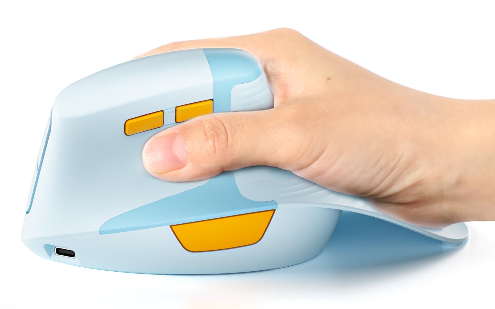 Photo 1 of seenda Ergonomic Mouse Rechargeable, 2.4G USB & Type C Vertical Wireless Ergo Mouse with Instant Desktop Return Key, Quiet Click, Palm Rest, Anti-Slip Optical Mice for Mac OS, Windows, Blue