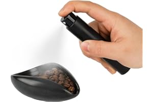 watchget Coffee Bean Dosing Cup & RDT Spray Bottle Kit for Espresso Bar, Static Reduction Ceramic Single Dose Tray for Brewing/Tea, Barista Accessories Set, Black