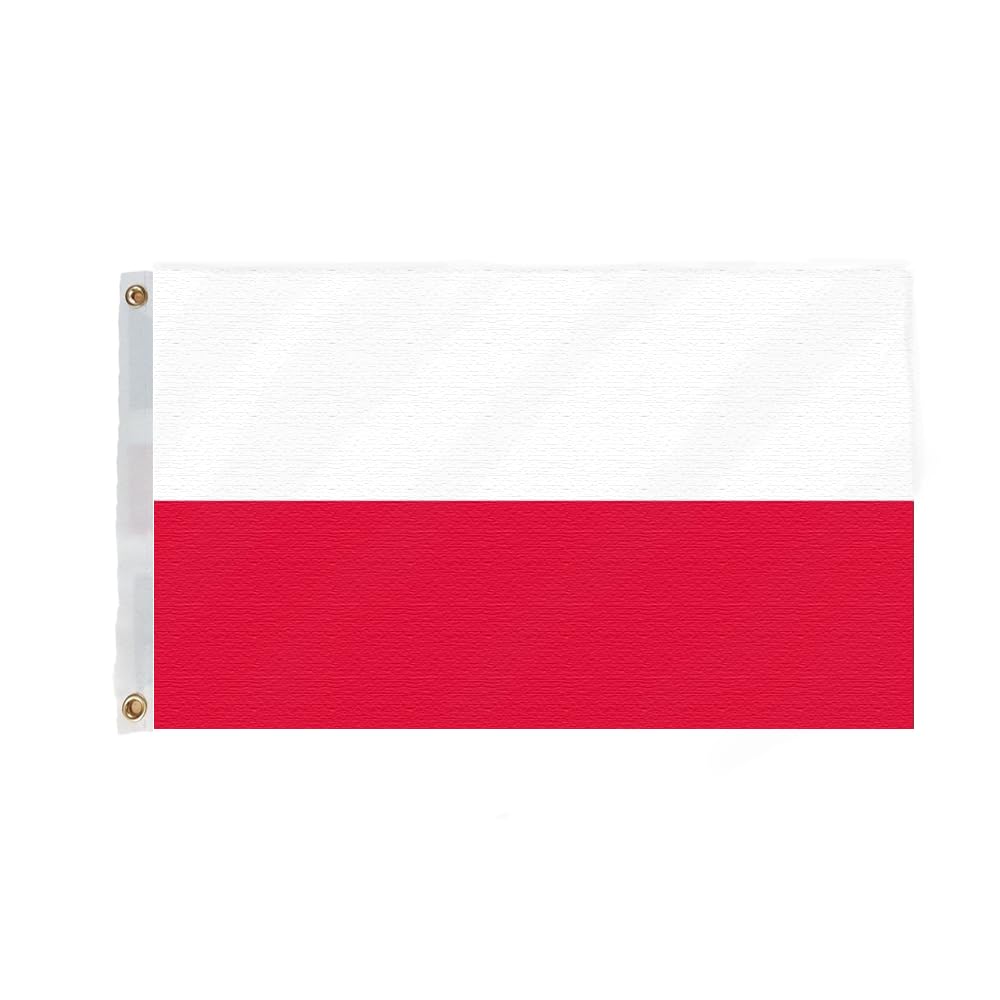 Flagmax Poland Flag 5ft x 3ft Polish National Flag with Eyelets Durable Polyester Banner for Indoor and Outdoor Display Cultural Events Celebrations Sports and Home Use