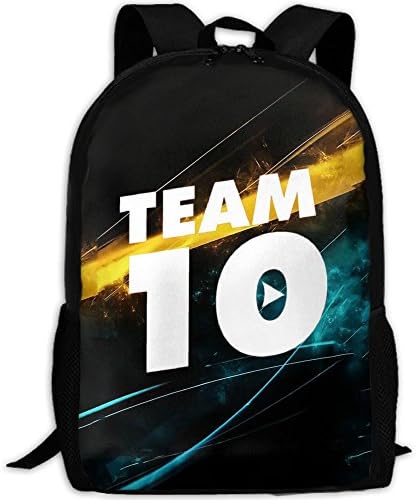 Team 10 Pink Jake Paul Fashion Backpack College School Laptop Bag Daypack Travel Shoulder Bag For Unisex
