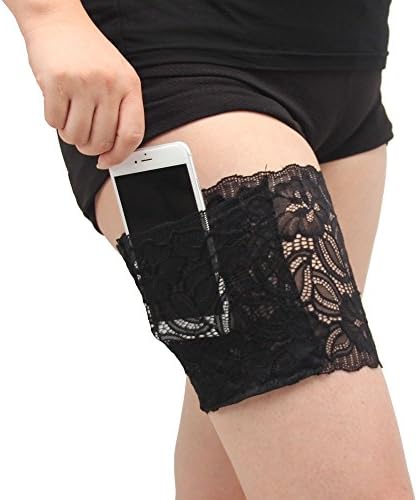 Yebeau Women's Thigh Bands with Pocket Non-Slip Lace Thigh Socks Perfect Gift