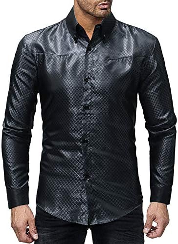 Men Casual Silk Shirt Spring Fashion Colorful Long Sleeve European Style Breathable Dress Shirts