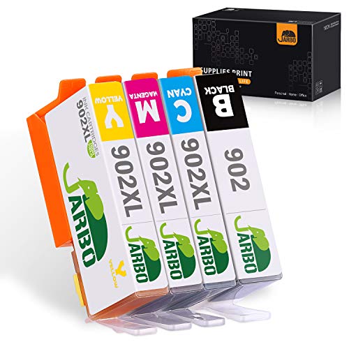JARBO Compatible Ink Cartridge Replacement for HP 902 902xl, 1 Set (1 Black 1 Cyan 1 Magenta 1 Yellow), Use with HP OfficeJet 6968 6978 6958 6962 6960 6970 6979 6950 6954 6975 Printer
