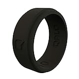 QALO Men's Silicone Ring, Black (Size 8) - Step