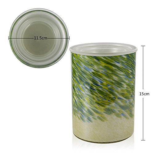 COOSA Bamboo Leaves Pattern Glass Electric Oil Warmer or Wax Tart Burner Night Light Aroma Decorative Lamp for Gifts & Decor (Green)