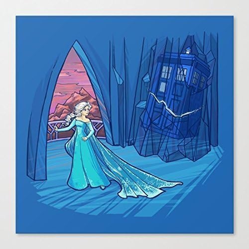 Doctor Who Tardis and Disney's Frozen Elsa Mashup Small 8x8" Art Print