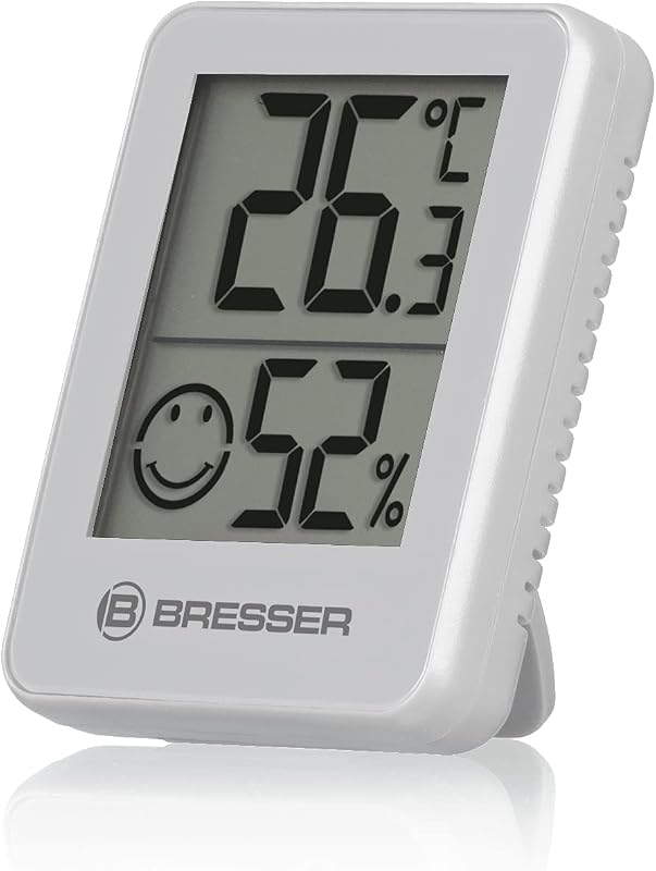 Temeo Termómetro, higrómetro, Set de 6 higroindicadores para Colocar de pie o en la Pared, con indicador de Temperatura Interior, Blanco