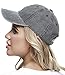 WINCAN Washed Dyed Cotton Twill Low Profile Adjustable Baseball Cap Denim 6 Panel Stitch Baseball Hat (Grey) [Apparel]