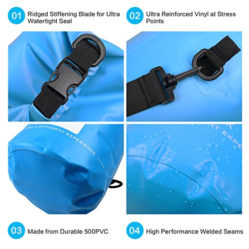 Track Man 2L/5L/15L/20L 500D Dry Bag Sack, Waterproof Floating Dry Gear Bags for Boating, Kayaking, Fishing, Rafting, Swimming and Camping