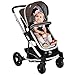 BABY JOY Baby Stroller, 2 in 1 Convertible Carriage Bassinet to Stroller, Pushchair with Foot Cover, Cup Holder, Large Storage Space, Wheels Suspension, 5-Point Harness, Coffee