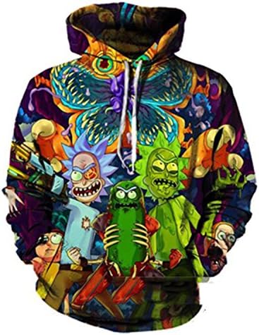 eiowhrfsedc hoodies Unisex 3D Printed Hooded Spring/Autumn Sweatshirt Rick and Morty Casual Pullovers