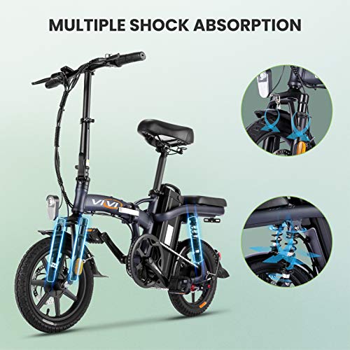 Vivi Folding Electric Bike, 350W Motor 48V20Ah Removable LithiumIon