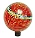 Echo Valley 8155 10-Inch Glow-in-the-Dark Illuminarie Glass Gazing Globe, Red Swirl