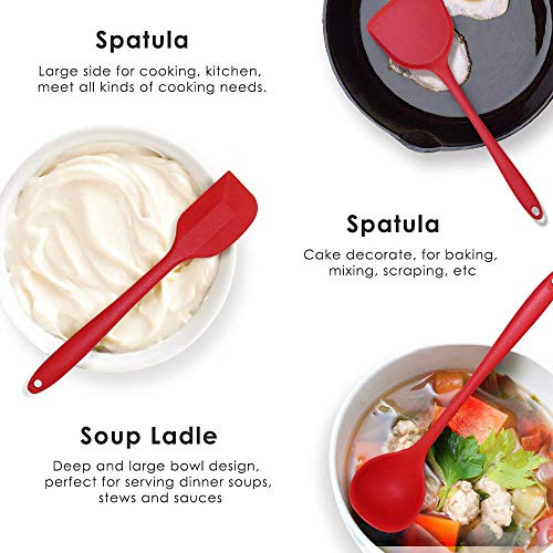 Silicone Kitchen Cooking Utensils Set for Cooking Baking, Rubber Spatulas Cookware Bakeware Set