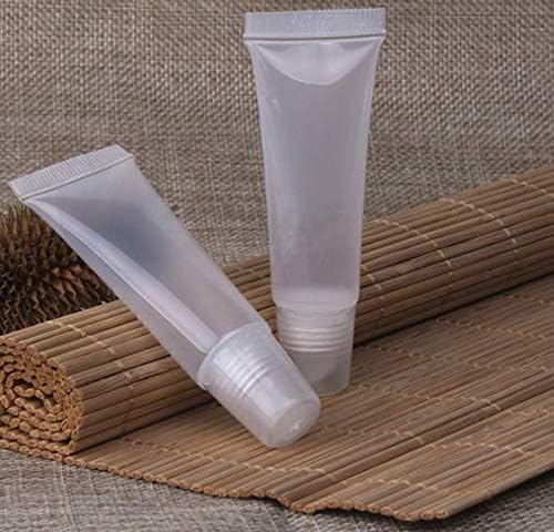 LASSUM 10 Pcs 8ml Refillable Empty Lip Gloss Balm Tubes Clear Cosmetic Mini Containers