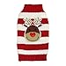 Cute Reindeer Pet Dog Christmas Knitted Sweater Puppy Cat Winter Sweatshirt Clothes Warm Knitwear Hoodies Red & White