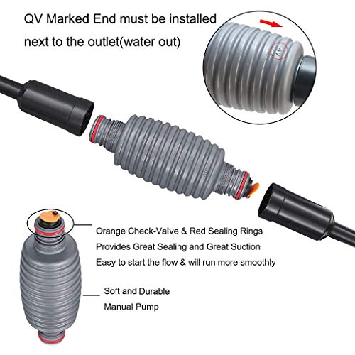 boxtech Fish Tank Water Change, Aquarium Vacuum Siphon Water Changer Pump Sand Cleaner for Aquarium Water Filter