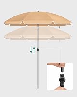 SONGMICS Parasol 160 cm UPF 50+ Beach Umbrella Taupe GPU60BR view 7