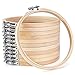 Caydo 12 Pieces 6 Inch Wooden Embroidery Hoops Bulk Wholesale Bamboo Circle Cross Stitch Hoop Round Ring for Art Craft Handy Sewing