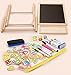 Lewo 3 in1 Wooden Magnetic Art Easel Double Sided Drawing Whiteboard Toys for Kids