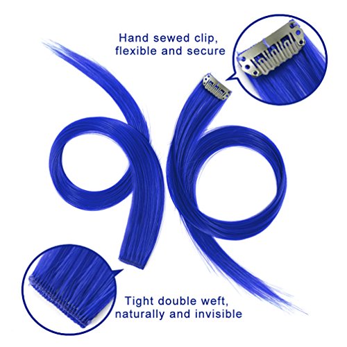 12 Pieces Party Highlights Clip In Colored Hair Extensions For