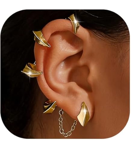 Amazon.com: Xunuo 6 Pairs Rose Gold Tone Stainless Steel Ear Cuff