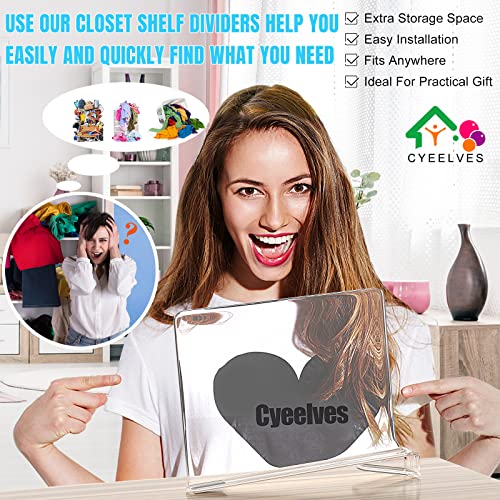 Shelf Dividers for Closet Organization, Acrylic Shelf Dividers 4 Pack