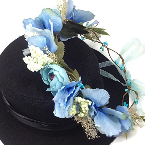 Daisy Flower Crown Tiaras Headbands : S11 (Daisy-Blue)
